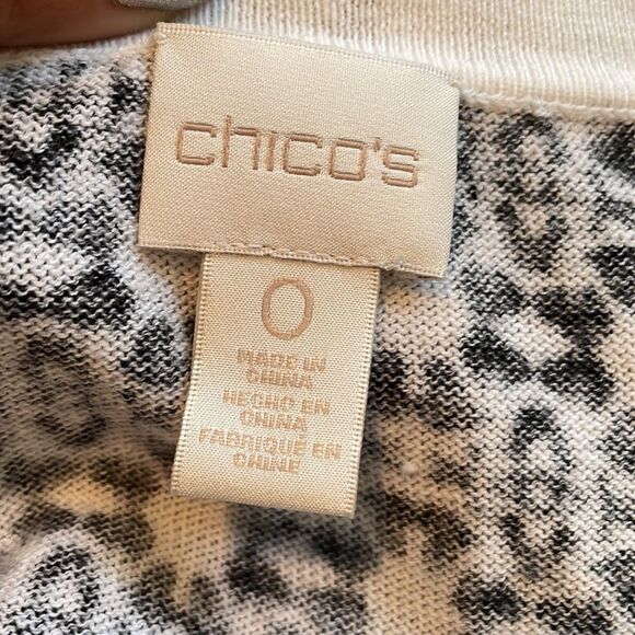 Chico’s red, black & white multi pattern thin cardigan sweater - Picture 10 of 10